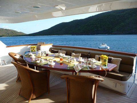 Breakfast on ENCORE BVI Yacht Charter