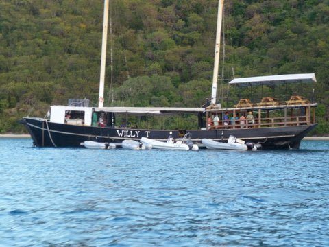 The Willy T (William Thornton) at The Bight on Norman Island BVI